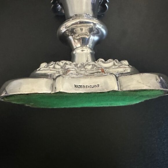 4 Vintage, Ornate Silver Plated Candleholders (green felt cover on protectio - Picture 11 of 11